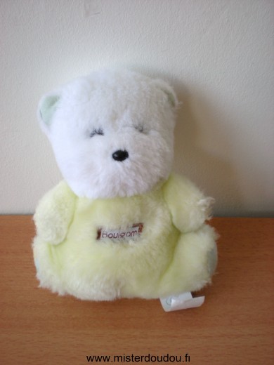 Boulgom Ours Peluche jaune blanc etiquette boulgom - Très bon état