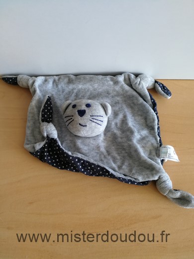Bout chou Ours Gris bleu marine avec etoiles - Très bon état