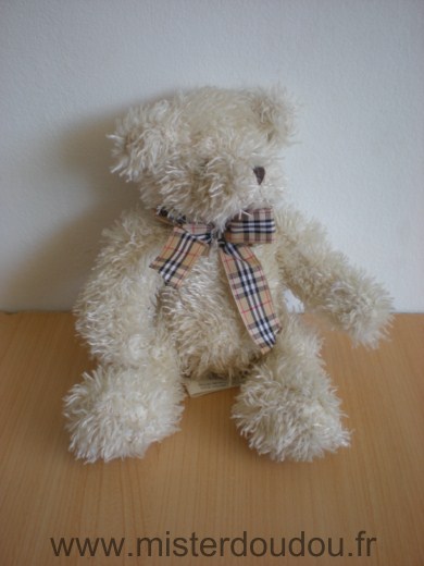 Ours Beige ruban marron carreaux Cedric