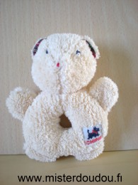 Ours Beige interieur des oreilles rouge vert Chipie