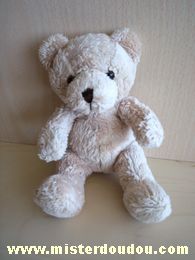 Ours Beige , billes pour les yeux et nez brodé Cmp
