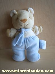 Comptine Ours Beige bleu écharpe bleue - Très bon état