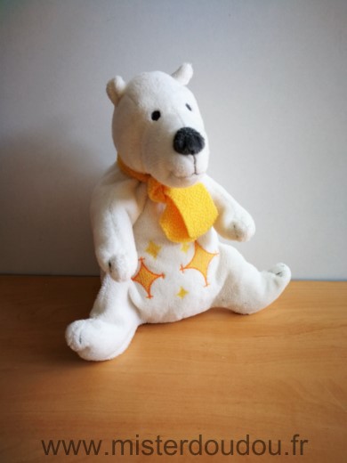 Cp international Ours Blanc etoiles jaunes - Très bon état
