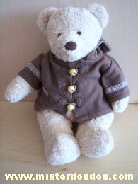 Damart Ours Beige veste amovible à capuche marron - Neuf
