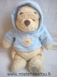 Ours Beige pull bleu à capuche Disney