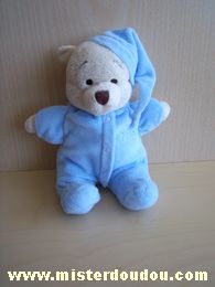 Disney Ours Bleu bonnet bleu brodé pooh - Très bon état