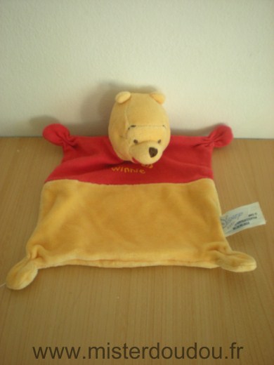 Ours Tissus rouge winnie velours jaune Disney