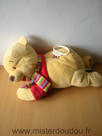 Disney Ours Winnie pull rouge echarpe rayee allongee - Très bon état