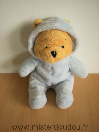 Ours Winnie pyjama bleu capuche Disney