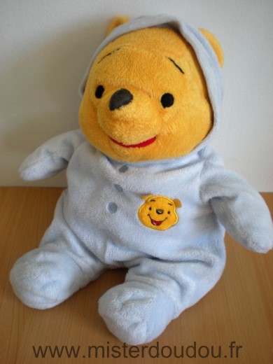 Ours Winnie pyjama bleu trois boutons tete winnie Disney