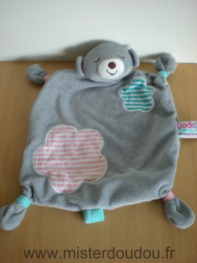 Dodo d amour Ours Dodonours gris bleu rose - Très bon état