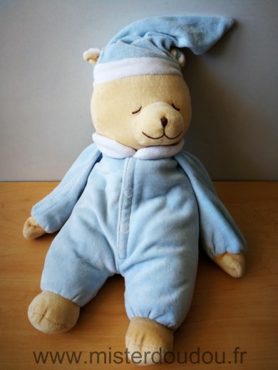 Doodoo Ours Bleu beige bonnet bleu - Très bon état