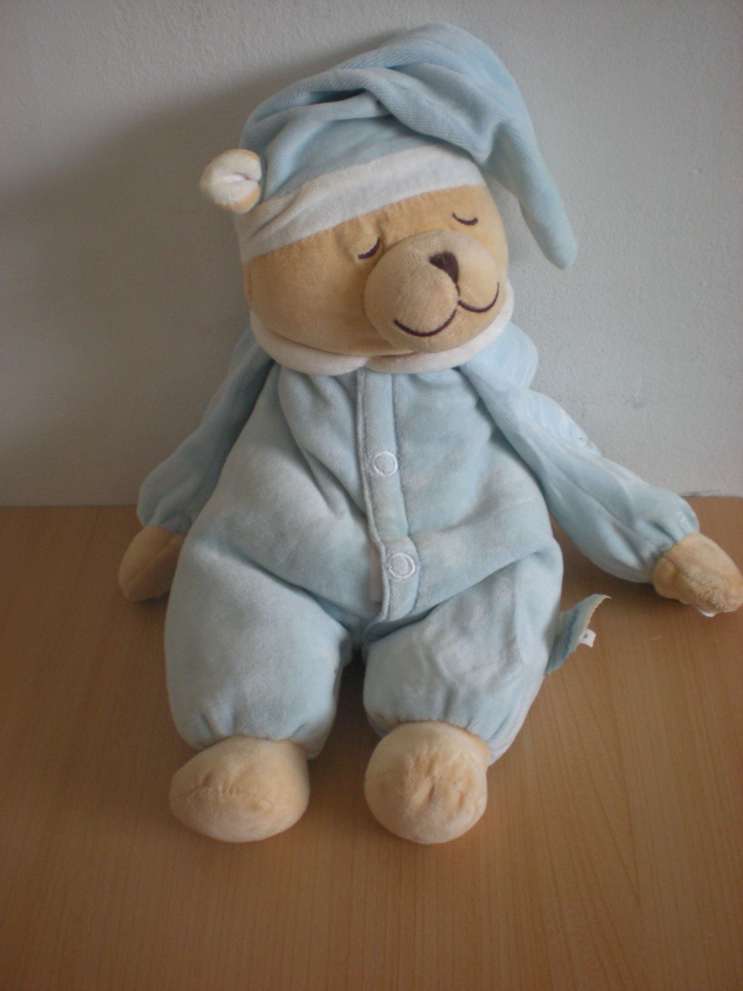 Doodoo Ours Ours dormeur pyjama bleu bonnet bleu - Très bon état