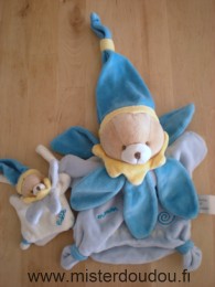 Ours Bleu blanc jaune Doudou et compagnie