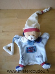 Ours Bleu bonnet écru Doudou et compagnie