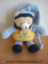Ours Bleu jaune p tit doux Doudou et compagnie