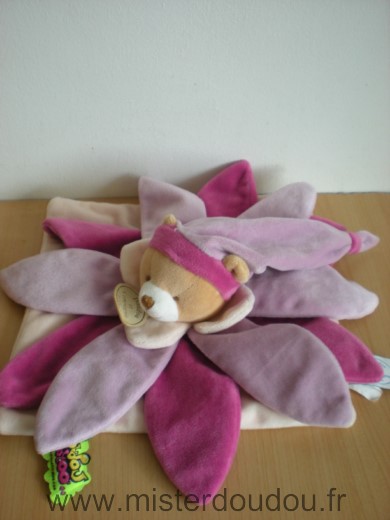 Ours Ecru rose petales doudou tatoo Doudou et compagnie