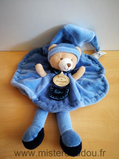 Doudou et compagnie Ours Filou bleu - Très bon état
