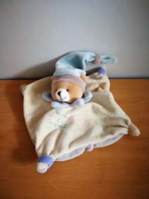 Ours Jaune bleu gris Doudou et compagnie