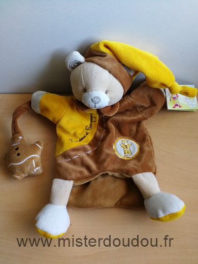 Doudou et compagnie Ours Jaune marron bonhomme pain d epice - Neuf