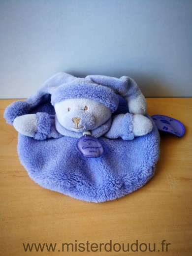 Ours Macaron lavande bleu Doudou et compagnie