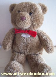 Ours Marron noeud rouge Doudou et compagnie