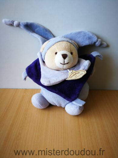 Doudou et compagnie Ours Mauve violet - Bon état
