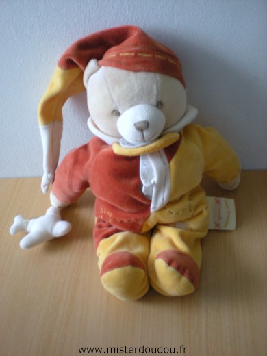 Ours Mon doudou cannelle jaune marron avec avion Doudou et compagnie