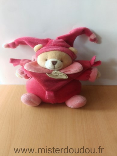 Doudou et compagnie Ours Rose rouge framboise - Très bon état