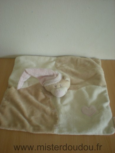 Doukidou Ours Beige ecru bonnet rose coeur rose - Très bon état