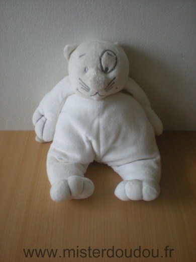 Du pareil au même Ours Blanc coccard, brodé bébé sur la fesse - Très bon état