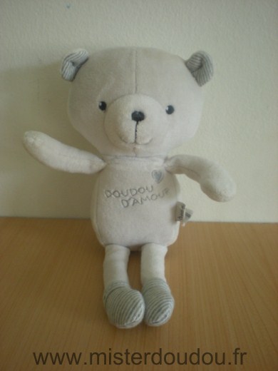 Ours Ours dpam gris, brodé doudou d'amour Du pareil au même