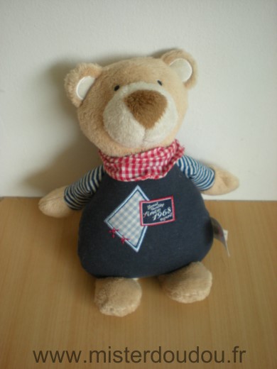 Ours Bleu marine beige foulard vichy rouge Esprit