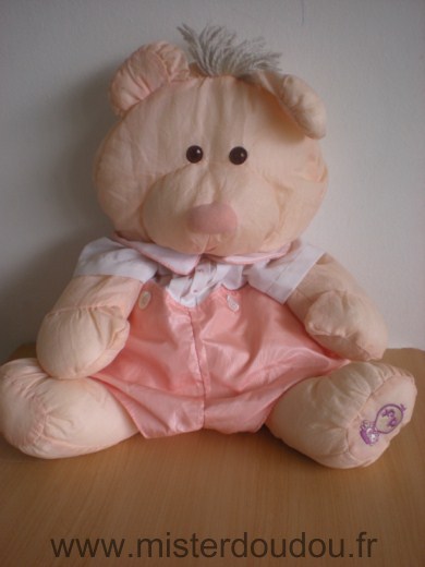 Fisher-price Ours Puffalump rose saumon blanc - Très bon état