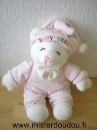 Ours Baby bear rose et blanc Gipsy