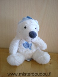 Gipsy Ours Blanc poisson bleu bonnet bleu - Très bon état