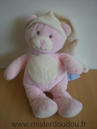 Gipsy Ours Rose ecru bonnet rose - Très bon état