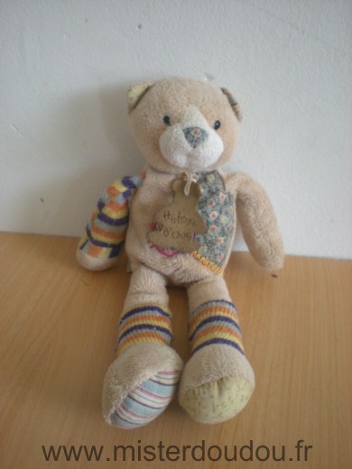 Histoire d ours Ours Beige rayure colorés et motifs - Bon état