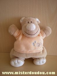Jollybaby Ours Beige tshirt rose avec un poisson - Très bon état