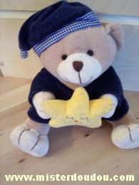 Jollybaby Ours Marine marron etoile jaune - Etat moyen
