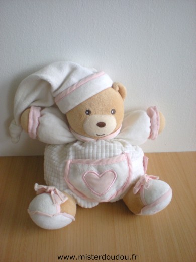 Ours Blanc coeur rose Kaloo