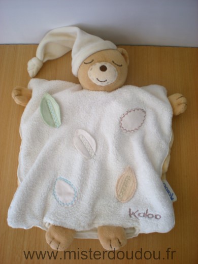Kaloo Ours Ecru blanc feuilles - Très bon état
