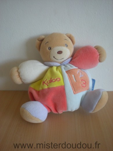 Ours Kaloo 123 orange jaune bleu mauve Kaloo