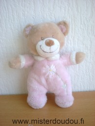 Ours Rose margueritte brodée Kiabi baby