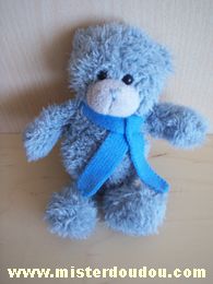 L dake Ours Gris écharpe bleue - Très bon état