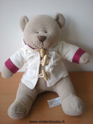 Ours Marron veste blanche bordeau Leclub