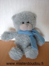 Logitoys Ours Gris echarpe bleue - Très bon état