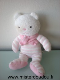 Ours Rayé rose blanc Luminou