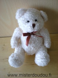 Ours Blanc noeud marron Marque Inconnue