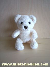 Ours Ecru yeux billes marrons Marque Inconnue